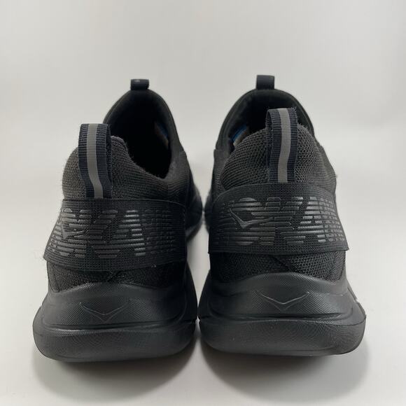 Hoka One One Hupana Slip On Sneakers Mens Size 11.5 Triple Black Athletic Knit - Picture 4 of 9